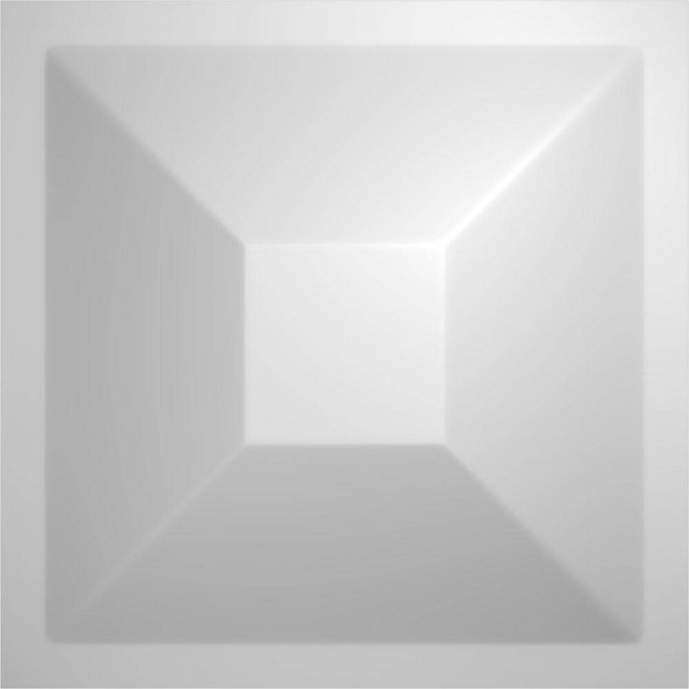 White 12" Square PVC 3D Wall Panels, Set of 10