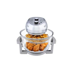16 Qt. Silver Oil-less Air Fryer with Built-In Timer