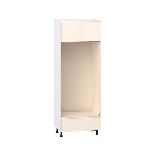 Fairview 30 in. W x 24 in. D x 84.5 in. H Assembled Slim Shaker Double Oven Kitchen Cabinet in Washed Linen with Drawer