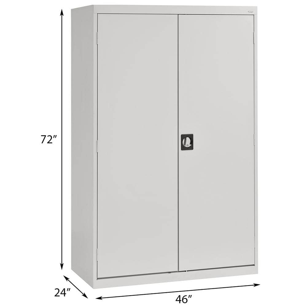 Dove Gray Heavy-Duty Steel Wardrobe Storage Cabinet, 72" H x 46" W