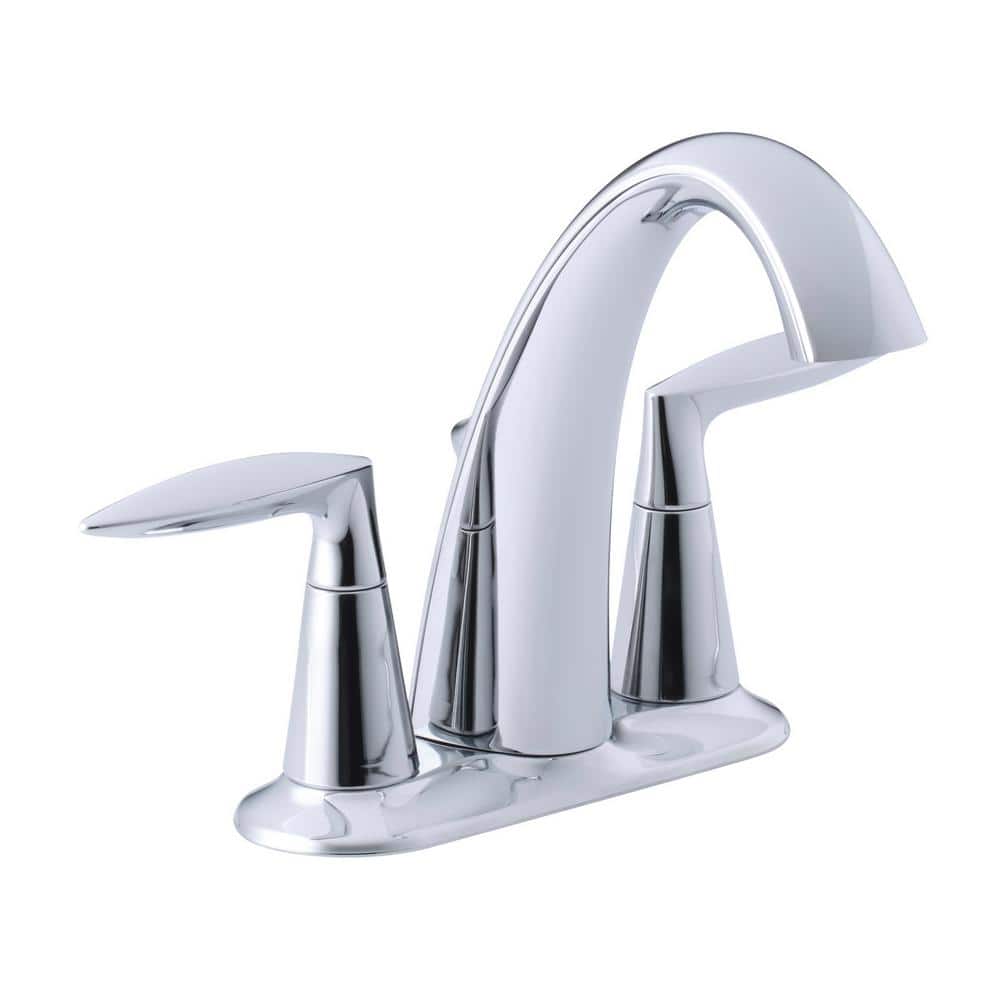 Alteo High Arc 4" Centerset Polished Chrome Double Handle Bathroom Faucet