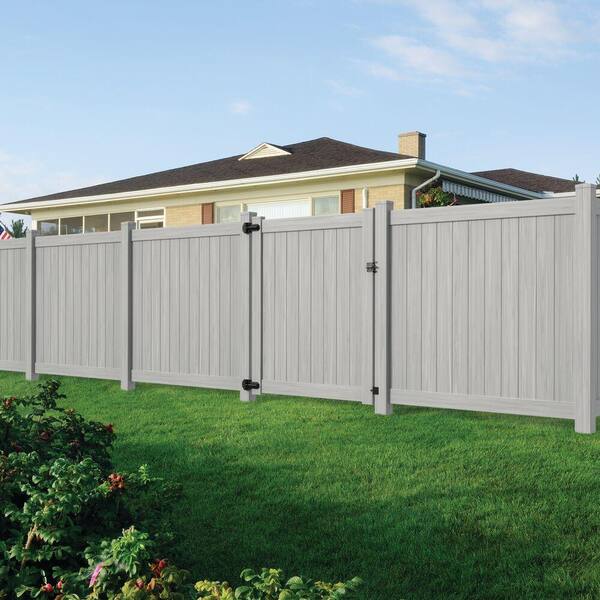 Freedom 8.5-ft H x 5-in W Woodgrain Gray Vinyl Corner Fence Post (Assembled)