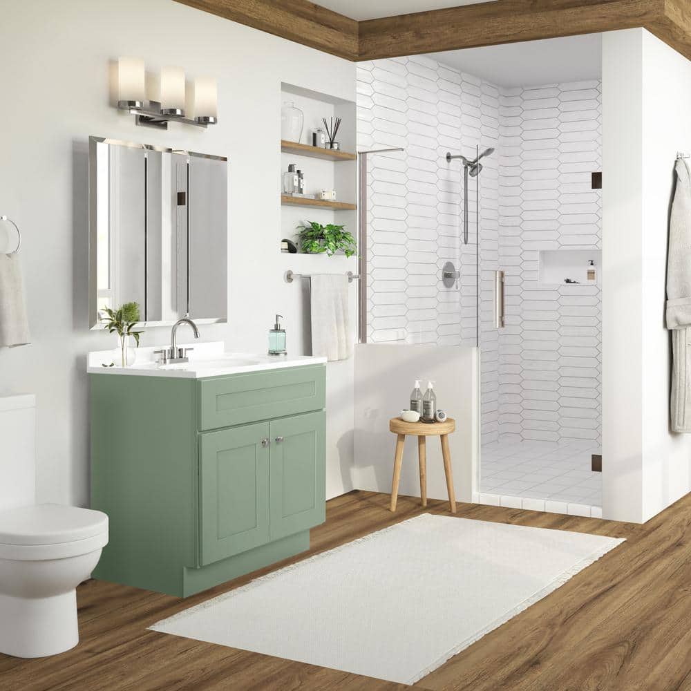 Evergreen Fog 30-Inch Freestanding Wood Bathroom Vanity
