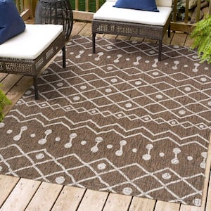 Nokat Tribal Bohemian Brown/Beige 3 ft. x 5 ft. Indoor/Outdoor Area Rug