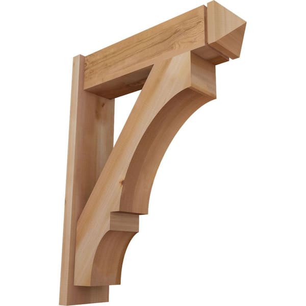 Ekena Millwork 8 in. x 36 in. x 28 in. Balboa Arts and Crafts Smooth Western Red Cedar Outlooker