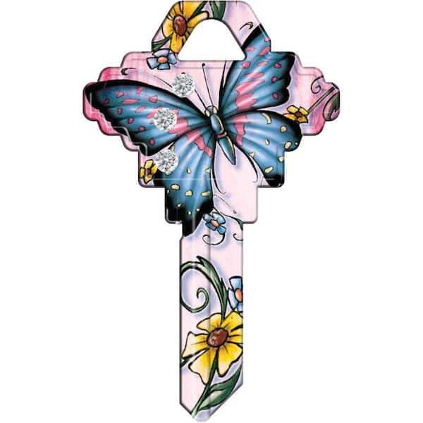 HY-KO Blank Schlage Butterfly Bling House Key