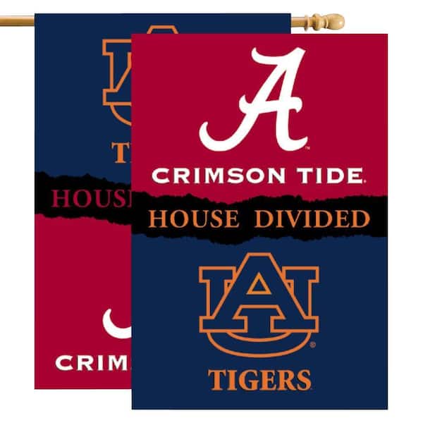 BSI Products NCAA 28 in. x 40 in. Alabama/Auburn Rivalry House Divided Flag