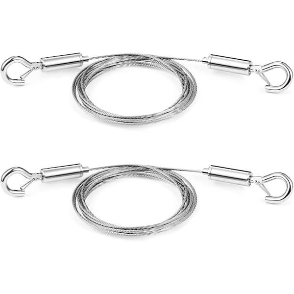 Adrinfly Adjustable Picture Hanging Wire Kit Heavy Duty Stainless Steel Rope 2m x 1.5 mm 2-Pieces Holds Up to 20 kg Mirror Silver