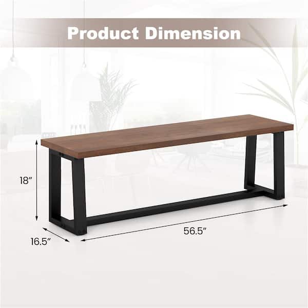 Costway Coffee Wood Bench Chair (Set of 2)