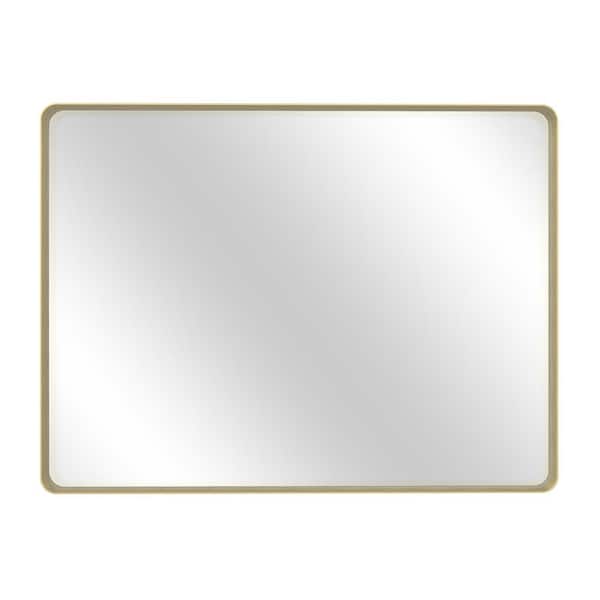40 in. W x 30 in. H Rectangular Framed Wall-Mounted Bathroom Vanity Mirror in Tempered Glass