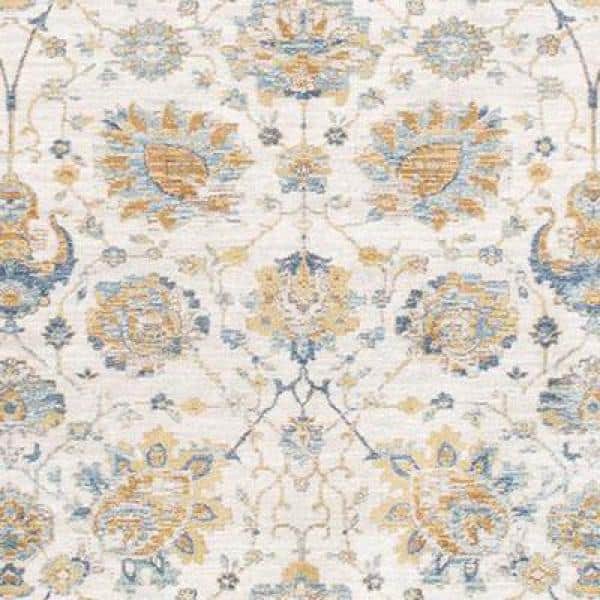 Heritage Ivory 9 ft. x 12 ft. Floral Polypropylene and Polyester Ara Rug