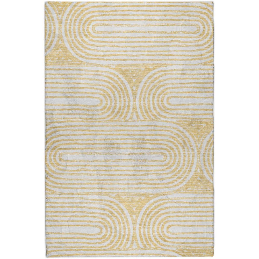 Dream Shag Premium Machine Washable Abstract ADS540 Gold 10 ft. x 14 ft. Area Rug price history on PriceWatchPro