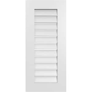 16 in. x 36 in. Rectangular White PVC Paintable Gable Louver Vent Functional