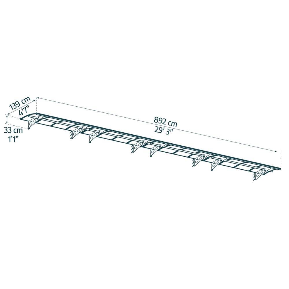 Herald Gray and Clear Polycarbonate Fixed Door Awning