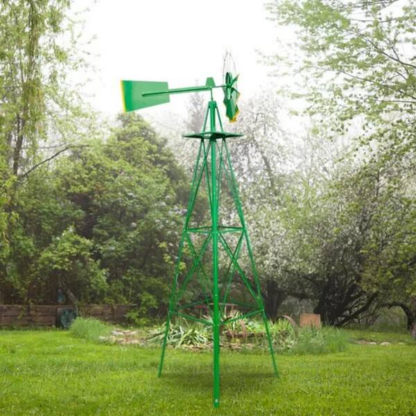 Cubilan 96 in. H Weather Resistant Yard Garden Windmill Green Wind