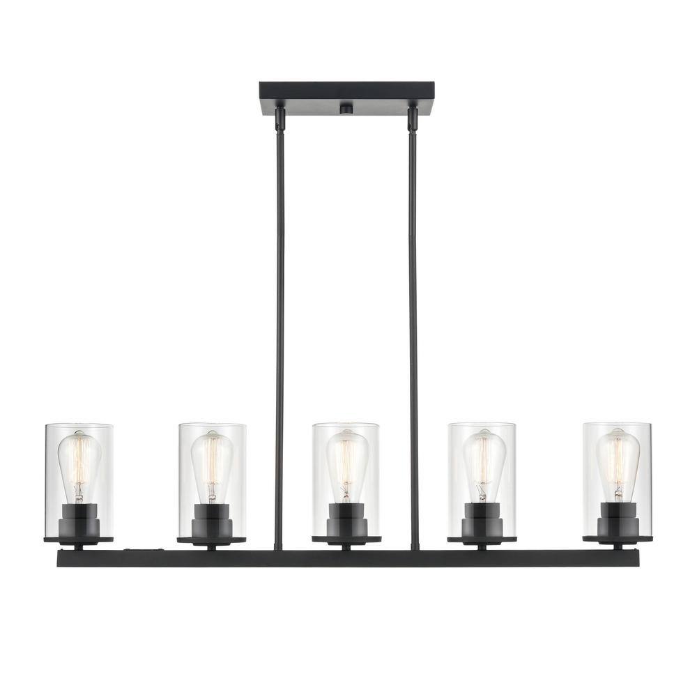 Verlana Matte Black 5-Light Island Pendant