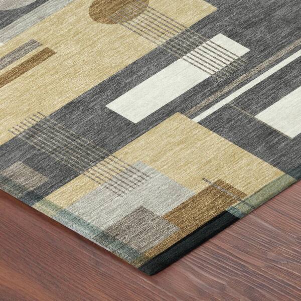 Chantille Machine Washable Indoor/Outdoor Abstract ACN2822 Graphite 2 ft. x 3 ft. Accent Rug