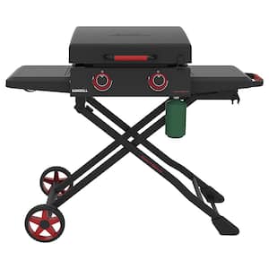 Flame King Flat Top Cast Iron Propane Grill Griddle for Tabletop