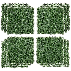Outsunny 12 PCS 20 ft. x 20 ft. Boxwood Panels Topiary Wall Green Artificial Grass Not Cut to Length
