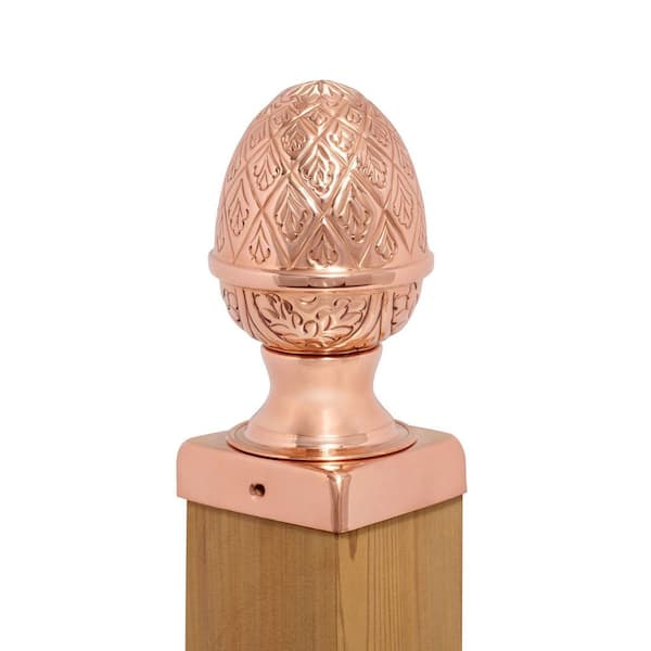 4 in. x 4 in. Copper Pineapple Slip Over Fence Post Cap