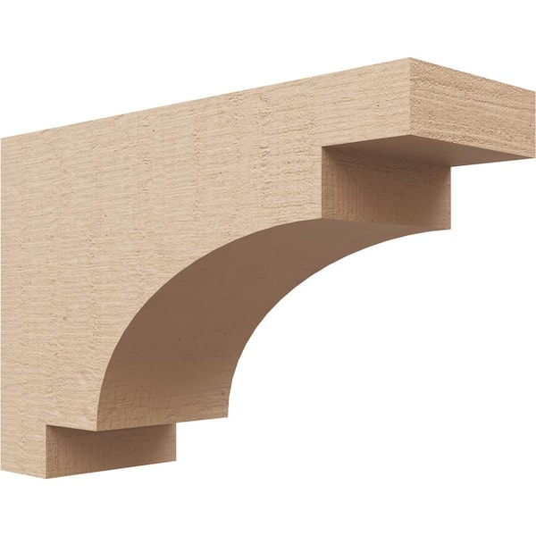 Ekena Millwork 4 in. x 8 in. x 12 in. Series 3 Classic Mediterranean Rough Cedar Woodgrain Timberthane Polyurethane Corbel, Primed Tan