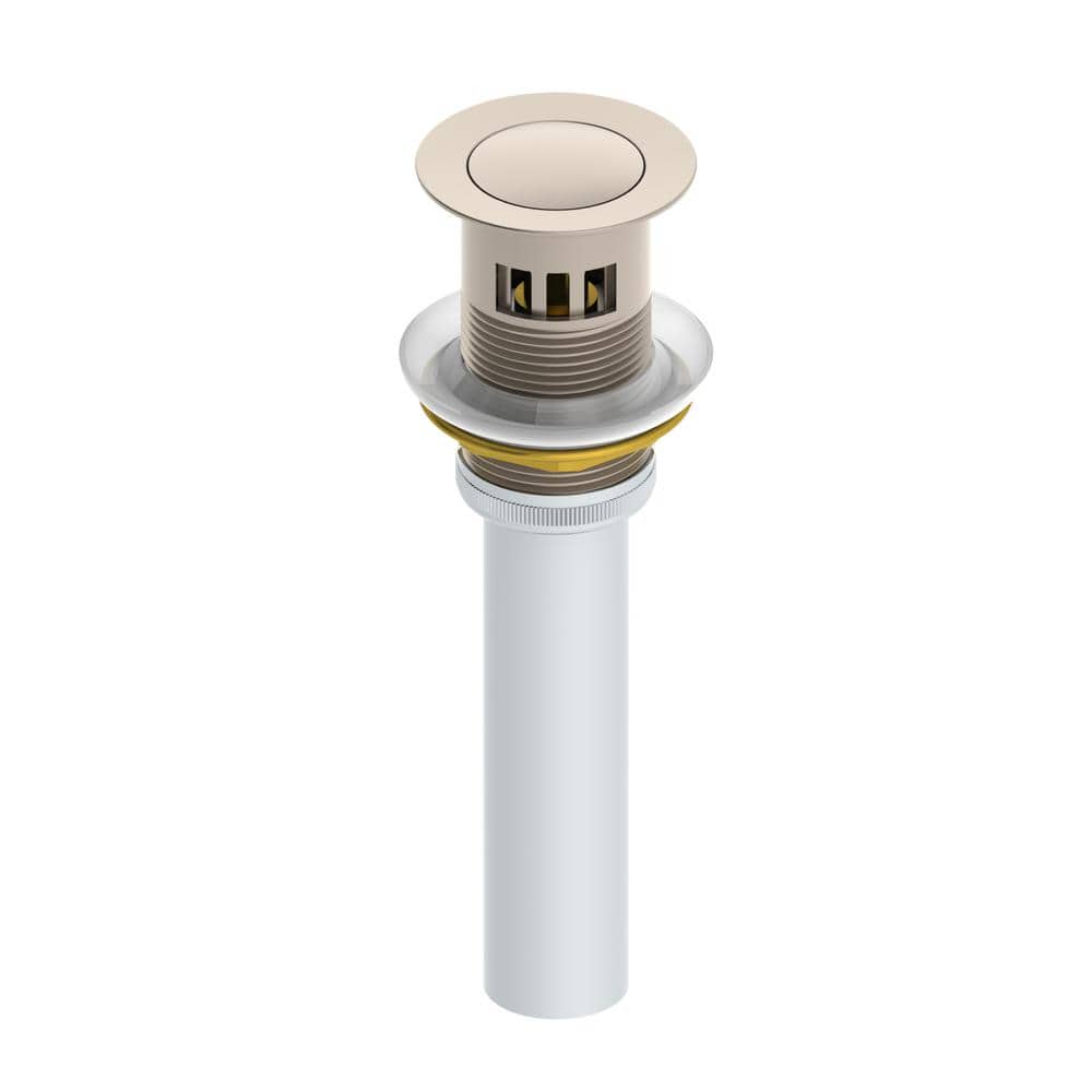 Satin Nickel Widespread Two-Handle Bathroom Faucet with Push Pop Drain