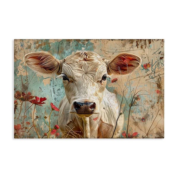 Stupell Industries Spring Country Cow by LSR Design Studio Unframed Animal Graphic Art Print 16 in. x 24 in.