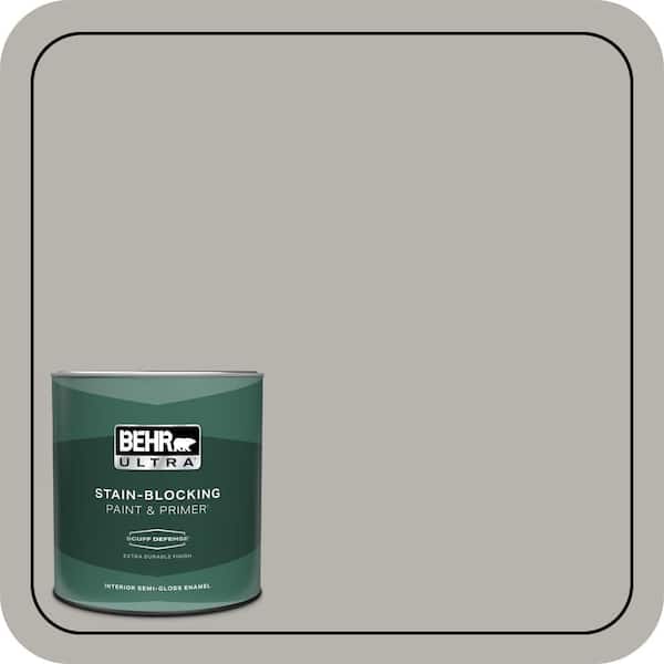 BEHR ULTRA 1 qt. #PPU24-11 Greige Extra Durable Semi-Gloss Enamel Interior Paint & Primer