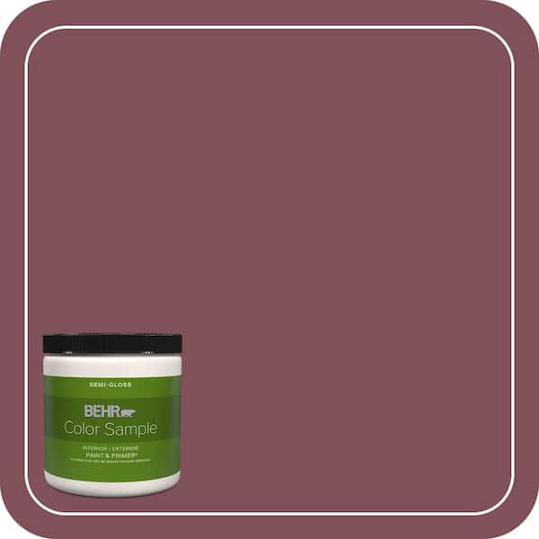 BEHR PREMIUM PLUS 8 oz. #HDC-CL-02 Fine Burgundy Semi-Gloss Interior/Exterior Paint & Primer Color Sample
