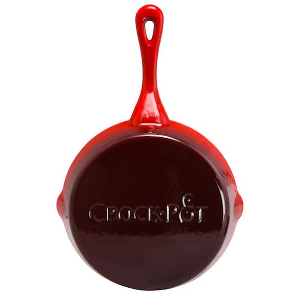Crock Pot Artisan Enameled Cast Iron 8 Skillet - Round - Scarlet Red