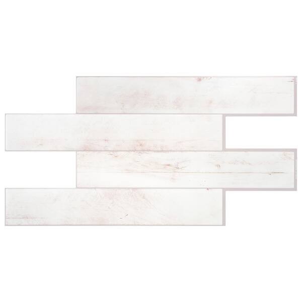 smart tiles Norway Bleached Gray 22.56 in. x 11.58 in. Vinyl Peel and Stick Tile (2.69 sq. ft./2-pack)