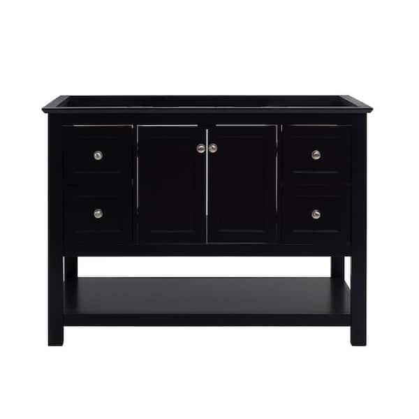 Manchester 48 in. Single Bath Vanity Cabinet without Top in Black - Shaker-Style