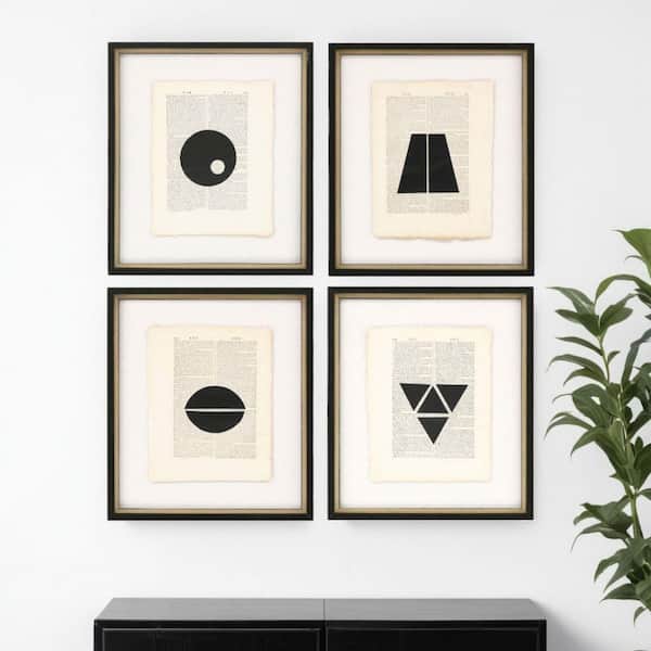 4-Piece Framed Graphic Print Abstract 17.00 in. x 15.00 in.