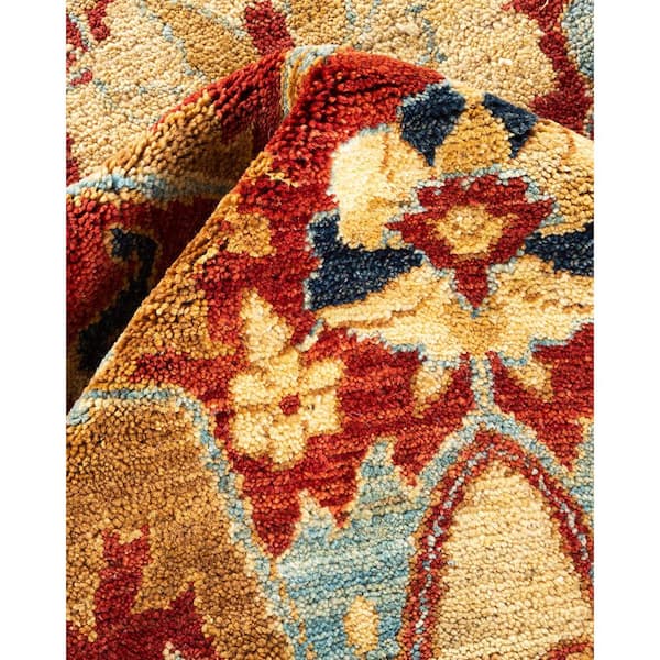 Electric 12 ft. x 18 ft. Orange Oriental Wool Indoor Area Rug