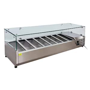 59 in. 2.1 cu. ft. Commercial Countertop Sandwich Prep Table Refrigerator EV139 Stainless Steel