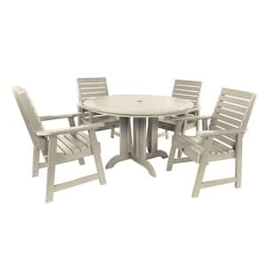 Weatherly Whitewash 5-Piece Recycled Plastic Round Outdoor Dining Set