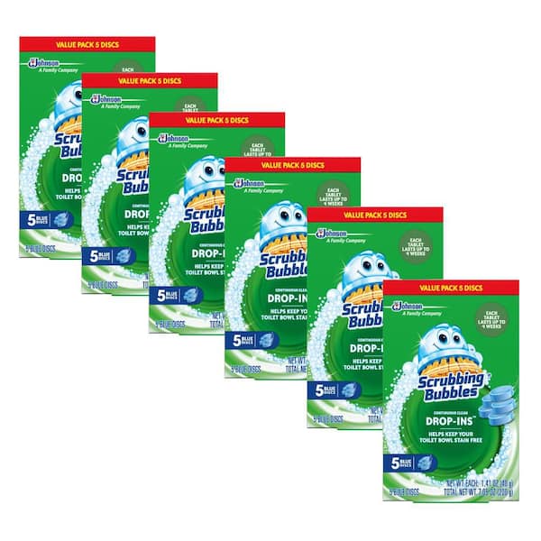 Scrubbing Bubbles Continuous Clean Toilet Bowl Cleaner Drop-Ins Discs (5-Count) 6-Pack
