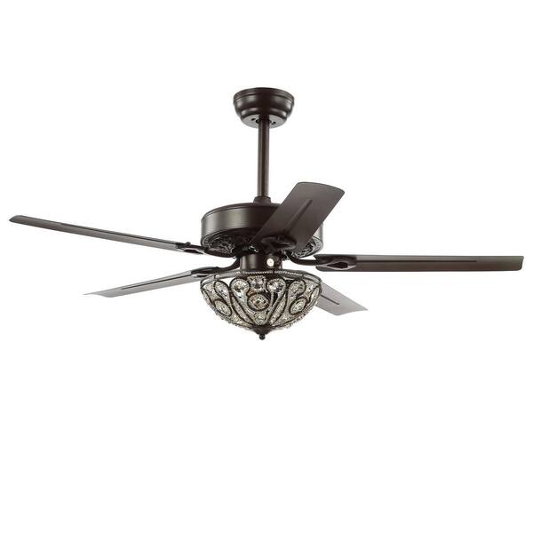 JONATHAN Y Ali 48 in. Oil Rubbed Bronze 3-Light Wrought Iron LED Ceiling Fan  with Light and Remote JYL9704A The Home Depot