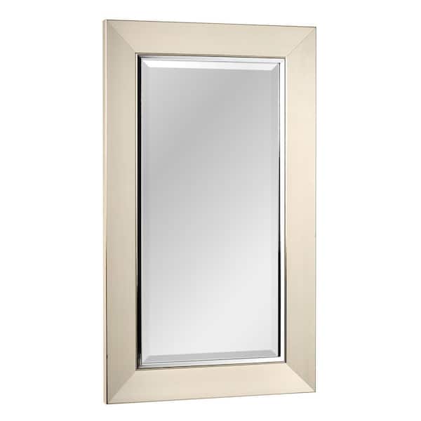 Head West 17 in. W x 29 in. H Brushed Nickel Frame Vanity Mirror with Chrome Liner