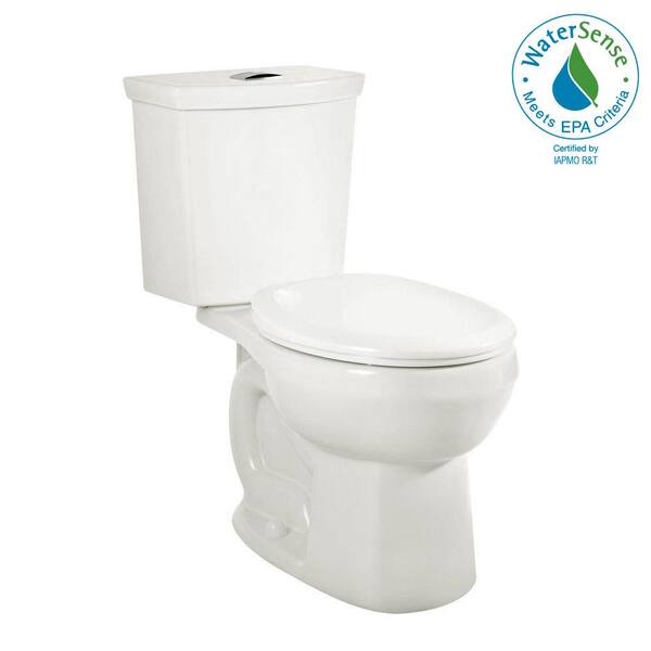 White 2-Piece American Standard 2887518.020 H2Option Siphonic Dual Flush Normal Height Elongated Toilet with Liner 