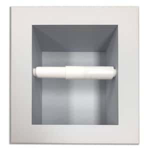 Tripoli Recessed Solid Wood Toilet Paper Holder in Primed Gray with Picture Style Frame