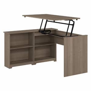 Cabot 52 in. 3 Position Sit to Stand Corner Computer Desk with Shelves