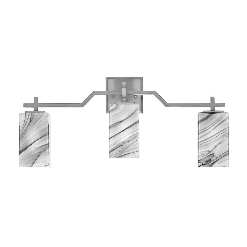 Bridgewater 24.75 in. 3 Light Vanity Light Graphite 3.5 in. Square Onyx Swi