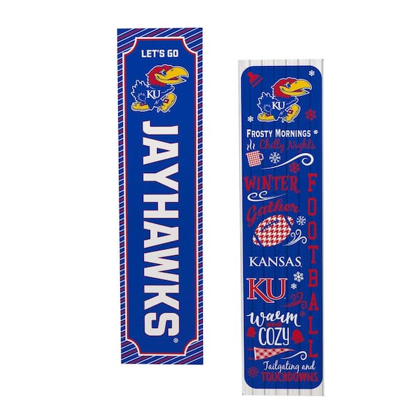 47 in. Double Sided Leaner Porch Sign, University of Kansas, Winter Seasonal