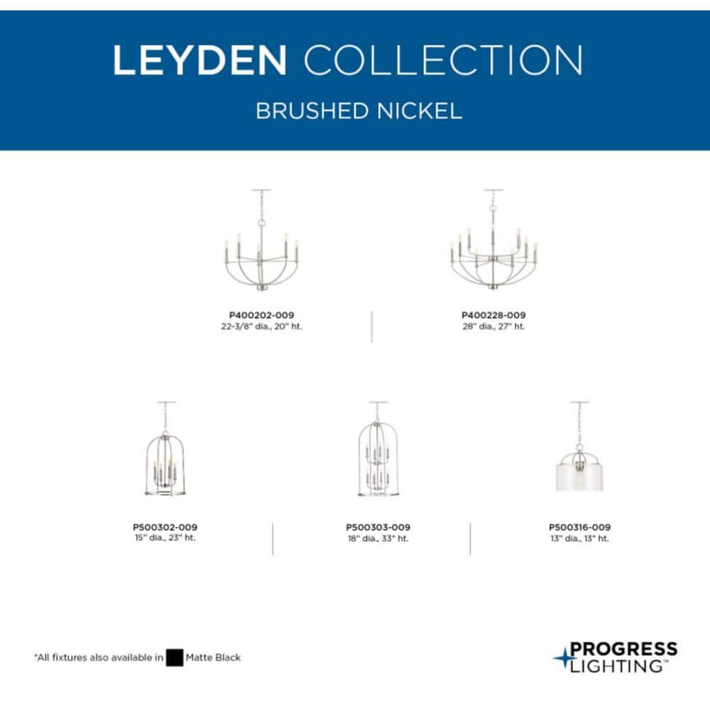 Leyden Brushed Nickel 5-Light Farmhouse Chandelier
