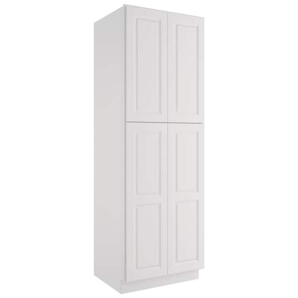 HOMEIBRO 30-in W X 24-in D X 90-in H in Traditional White Plywood Ready to Assemble Floor Wall Pantry Kitchen Cabinet