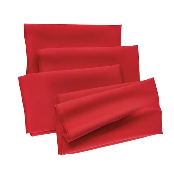 La Linen Pack-10 Polyester Poplin Napkin 18 by 18-Inch, Red