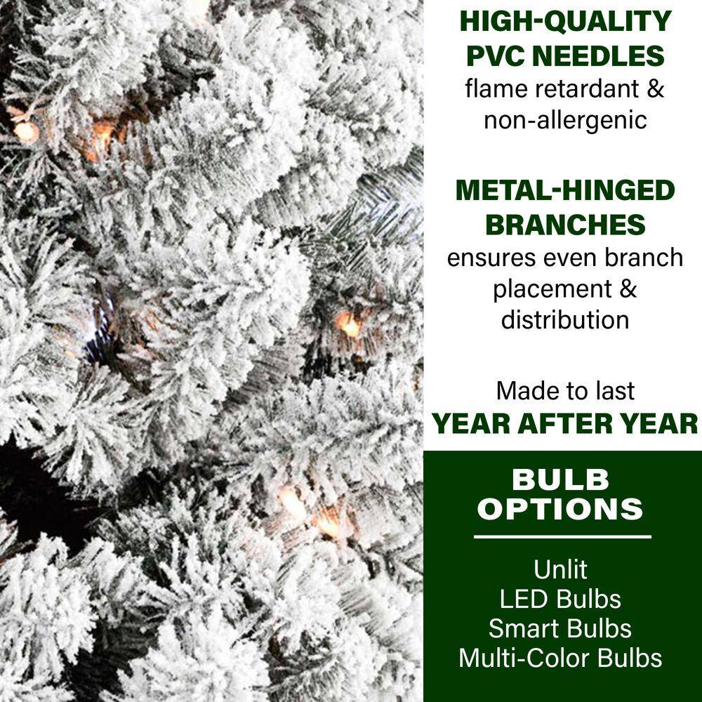 6.5-Foot Snowy Silverton Fir Christmas Tree with Multicolor LED Lights