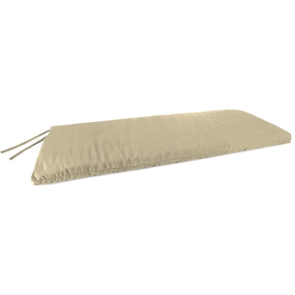 Jordan Manufacturing Sunbrella 48 in. x 18 in. Spectrum Sand Beige Solid Rectangular Knife Edge Outdoor Settee Swing Bench Cushion with Ties