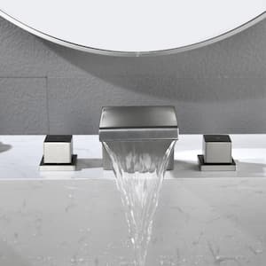 Waterfall 8 in. Widespread 2-Handle Bathroom Faucet in Brushed Nickel